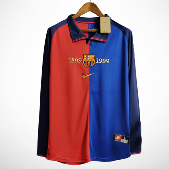 Camisa Barcelona Edição Comemorativa 100 Anos - Versão Retro Manga Longa